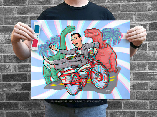 Pee Wee's Big Bike - 3D Poster with Glasses