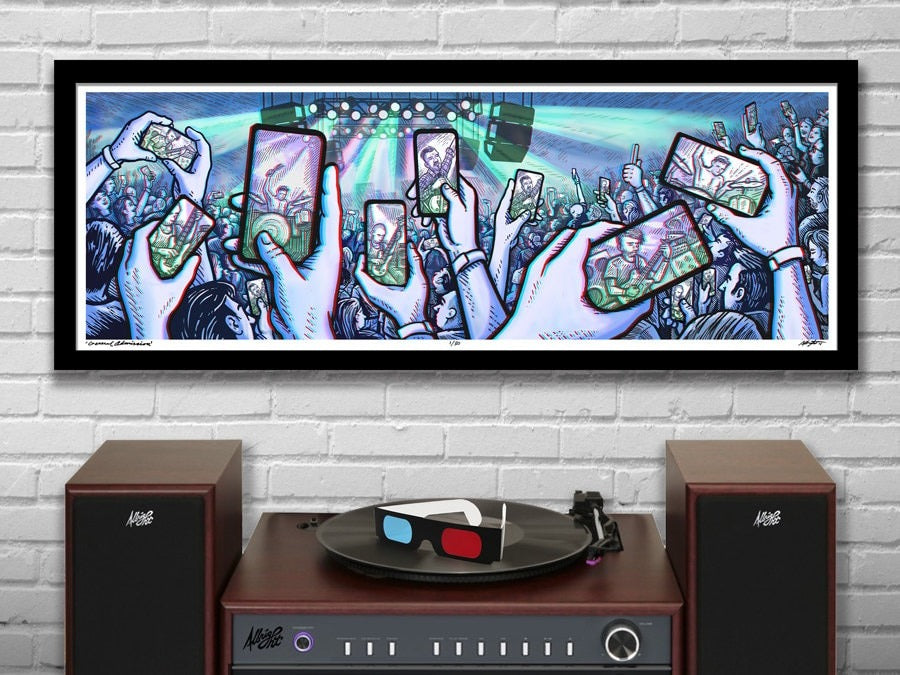 PRESENCE - 3D Panoramic Concert Poster with red/blue Glasses - 11.75x36" - Signed Limited Edition Art Print