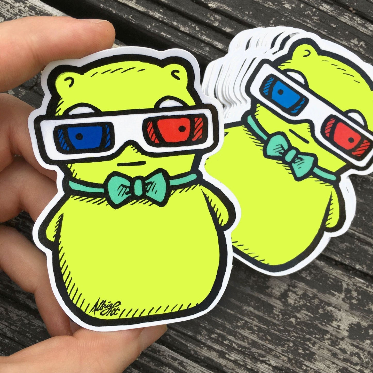 Kuchi Kopi With 3D Glasses - Sticker Decal