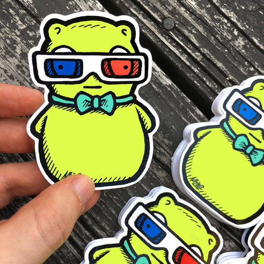 Kuchi Kopi With 3D Glasses - Sticker Decal