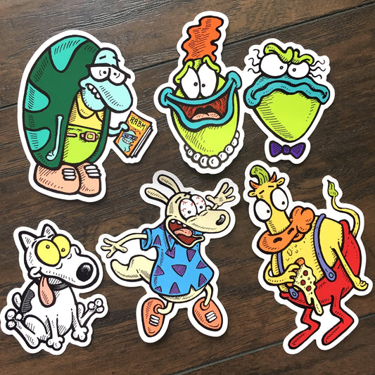 Rocko's Modern Life Stickers Complete Set- Weatherproof Decals - FREE US SHIPPING