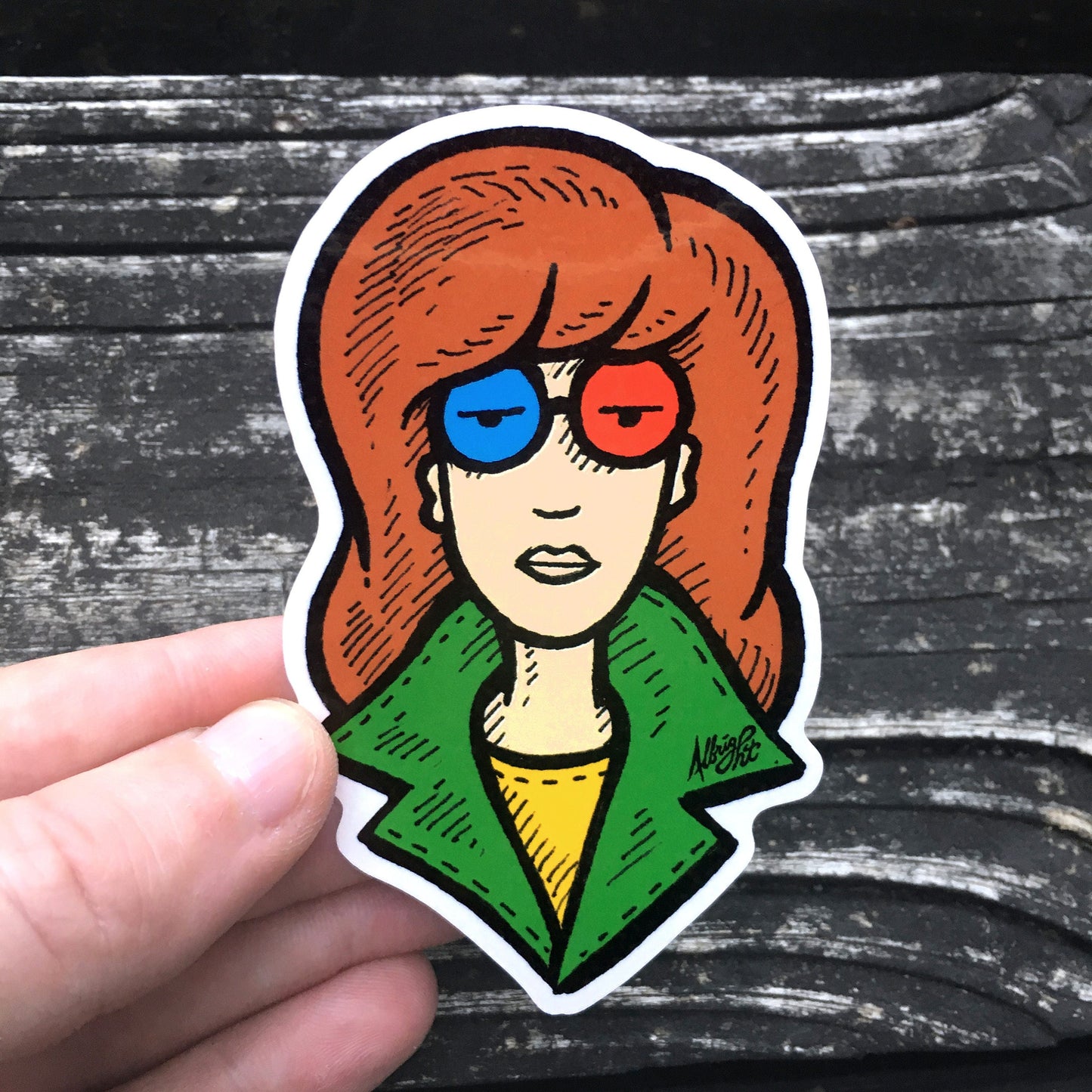 Daria Morgendorffer Wearing 3D Glasses - Sticker - Waterproof Decal - FREE US Shipping