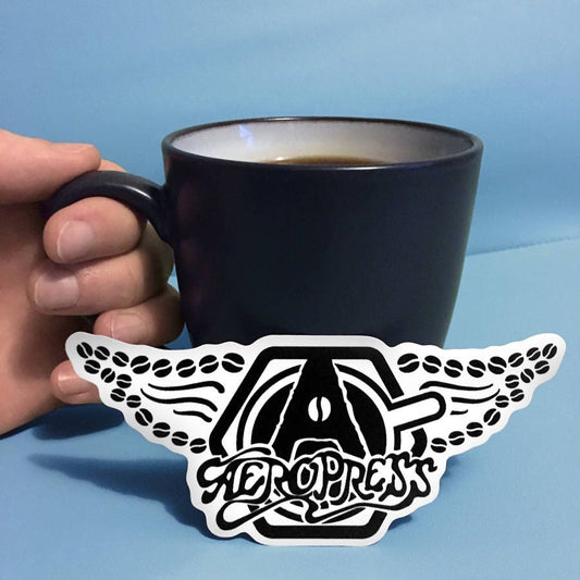 AeroPress Coffee Sticker - Moshpit In A Cup - Water Resistant Decal