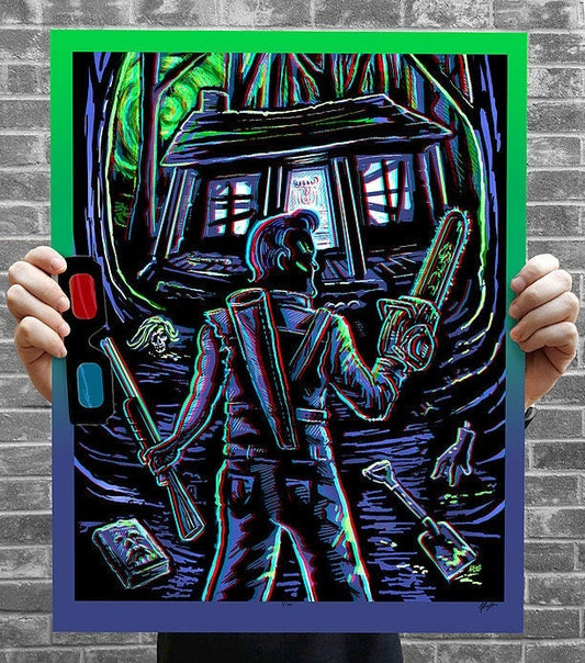 EVIL DEAD II 3D Poster with Glasses - 'Groovy' - Numbered Edition Archival Print