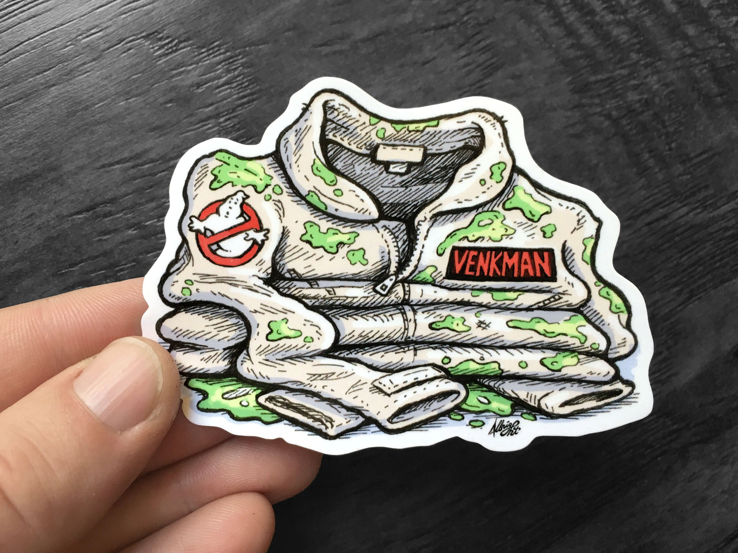 Slimed Venkman Ghostbuster Uniform - Sticker Decal - FREE US SHIPPING