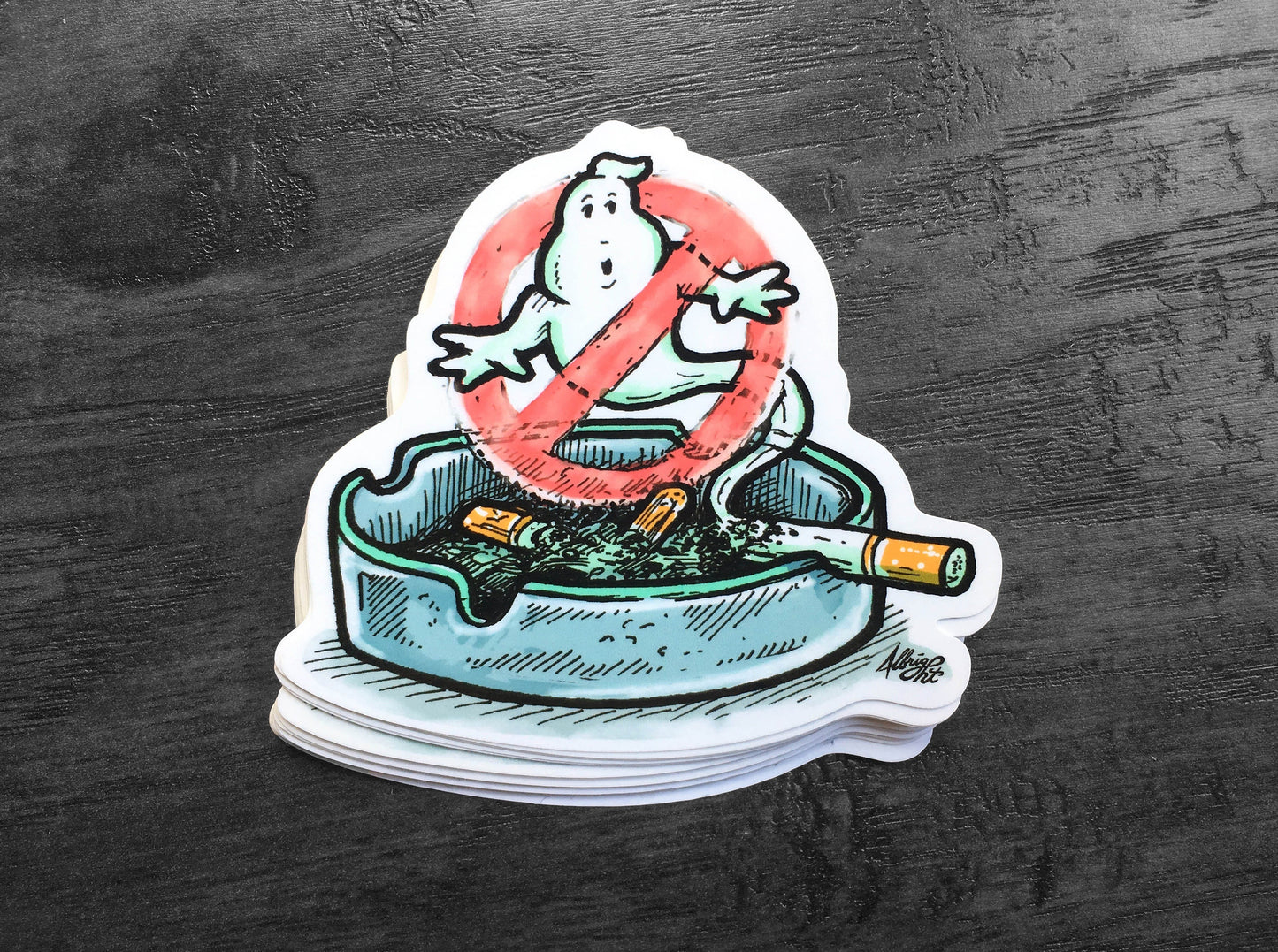 No Smoking Ghostbusters Sign - Sticker Decal