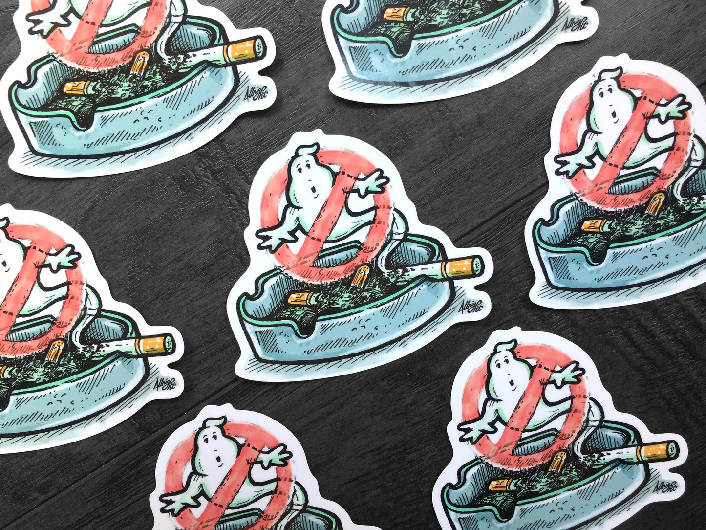 No Smoking Ghostbusters Sign - Sticker Decal
