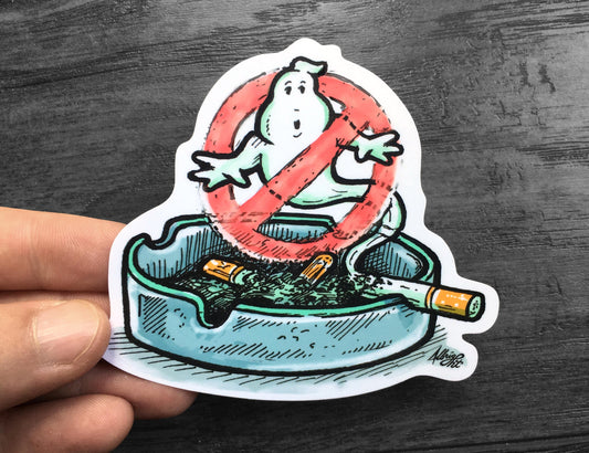 No Smoking Ghostbusters Sign - Sticker Decal