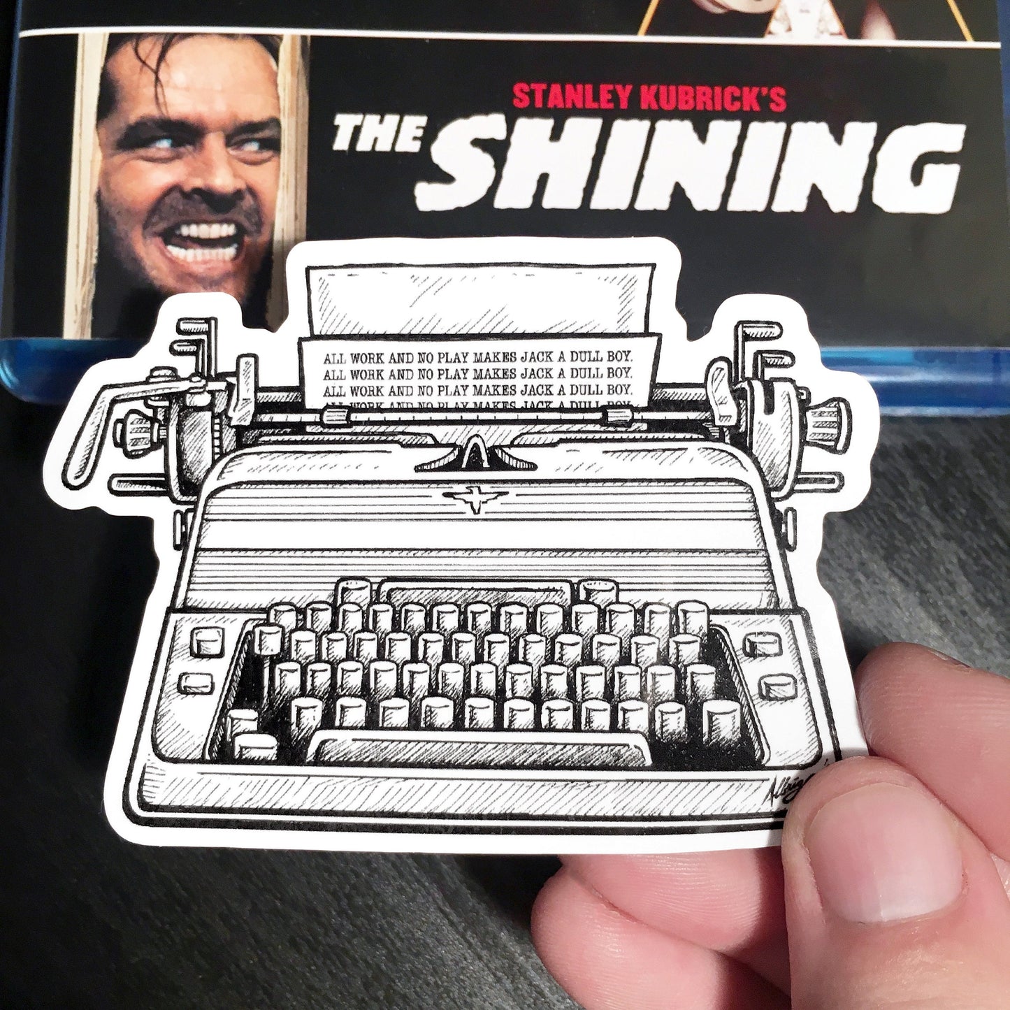 All Work And No Play Typewriter - Sticker Decal