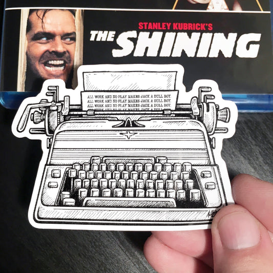 All Work And No Play Typewriter - Sticker Decal