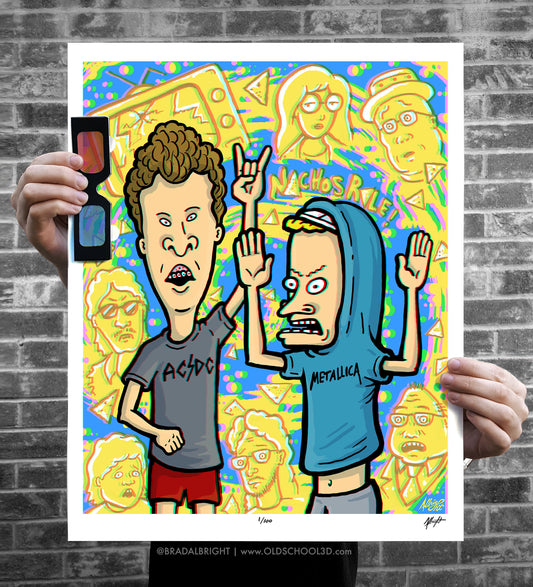 Nachos Rule! - 3D Poster with Glasses - Ltd Edition - Signed & Numbered Archival Anaglyph Illustration Print