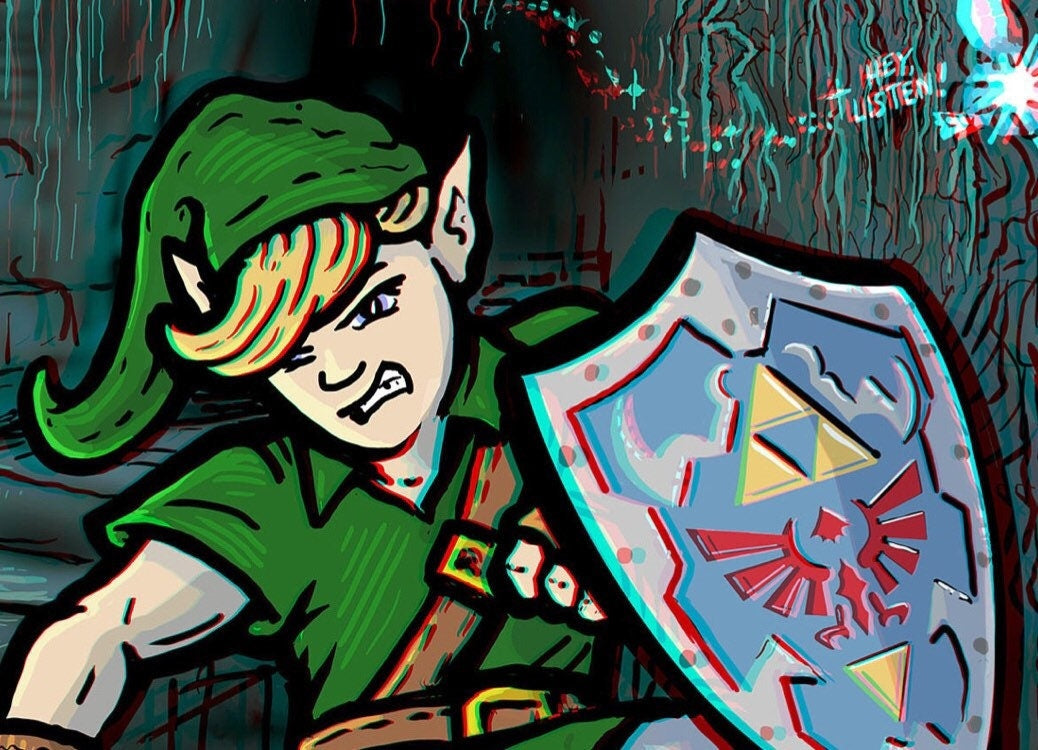 Link Breaking Pots - Zelda Ocarina of Time - Limited Edition 3D Anaglyph Poster Illustration - Giclee Print Signed by the Artist