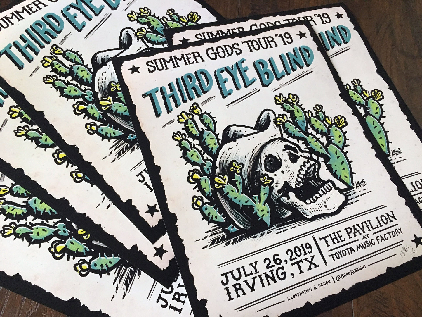 Third Eye Blind Summer Gods Tour 2019 - Live in Irving, TX, July 26 2019 - Limited ‘AP’ Artist Proof Print