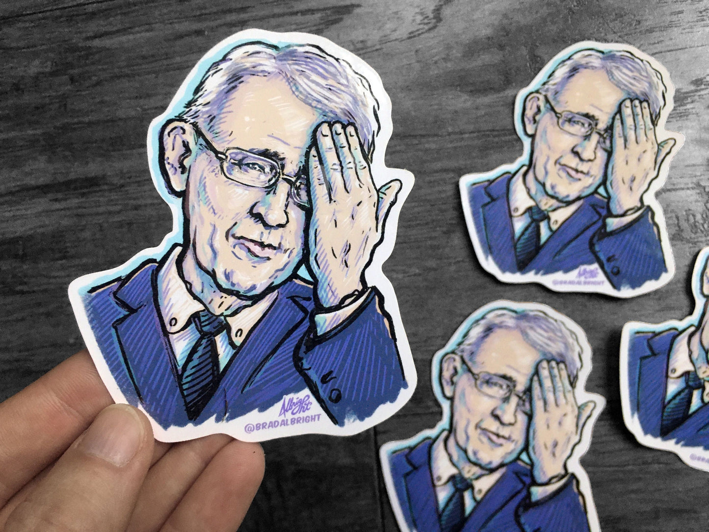 Dr. Fauci Facepalm - Anthony Fauci Portrait Sticker Decal