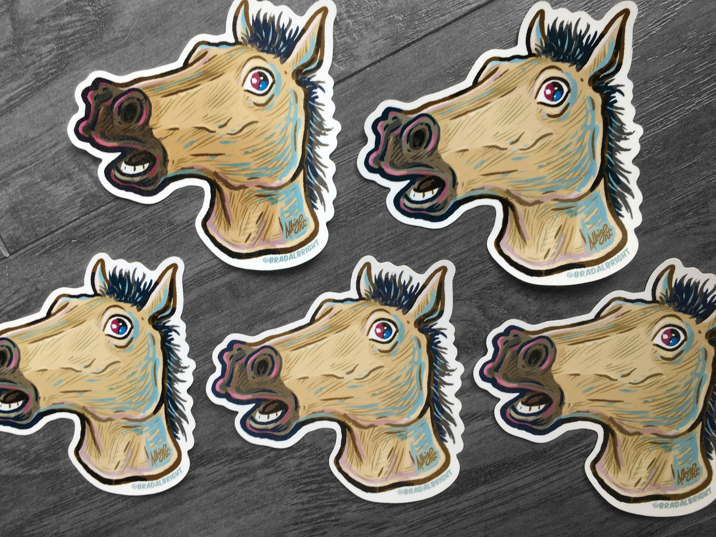Horse Head Face Mask Sticker - Water Resistant Decal - FREE US SHIPPING