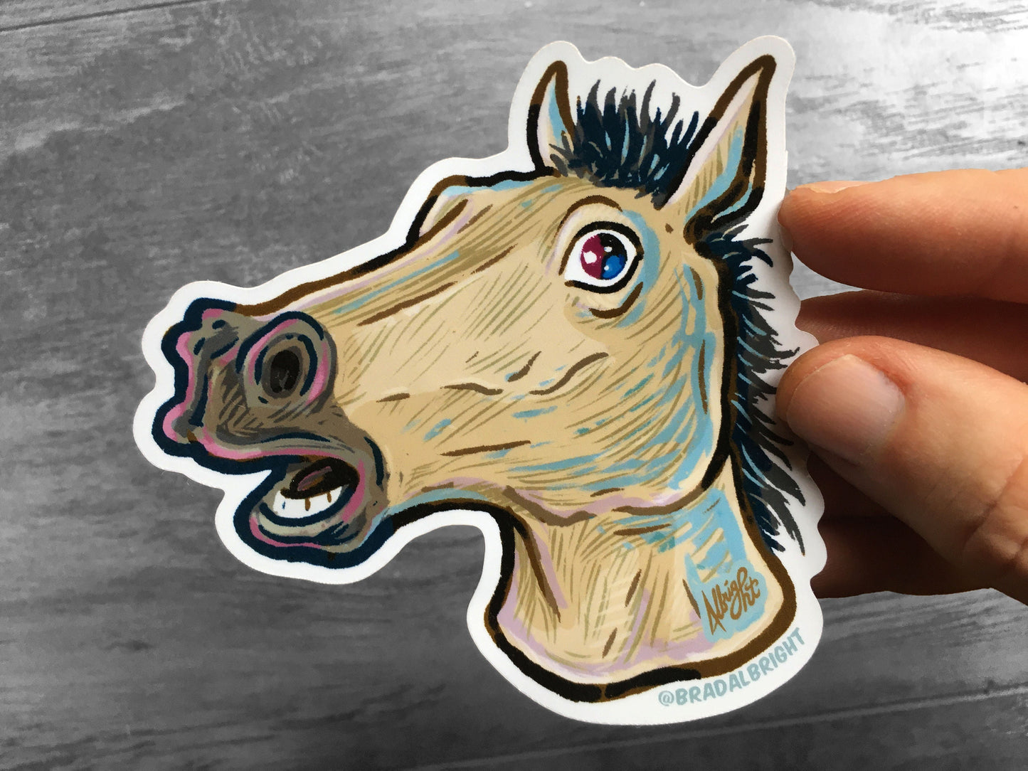 Horse Head Face Mask Sticker - Water Resistant Decal - FREE US SHIPPING