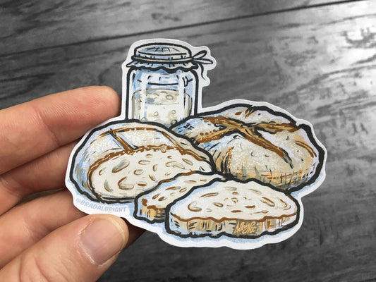 Sourdough Starter Sticker - Water Resistant Decal