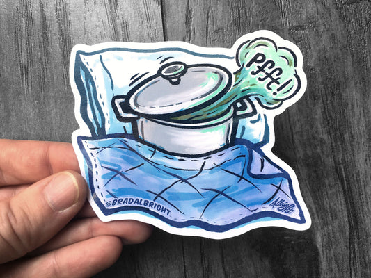 Dutch Oven Fart Sticker - Water Resistant Decal