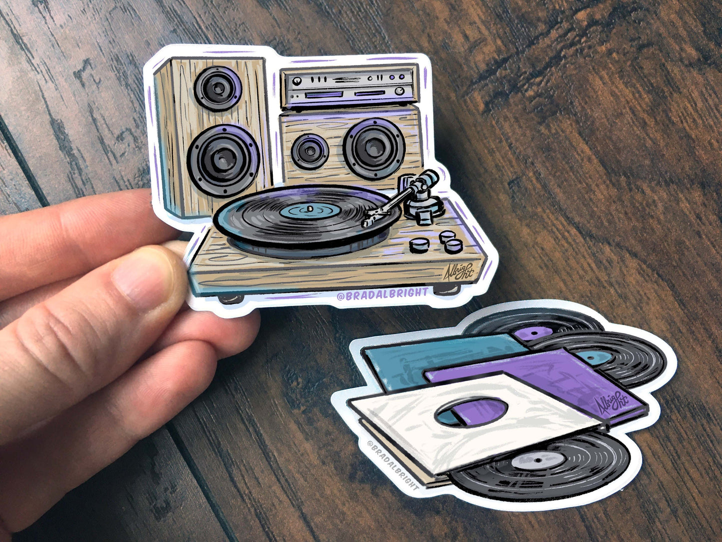 Turntable & HiFi Stereo Sticker - Audiophile Music Illustration - Water Resistant Decal - FREE Shipping