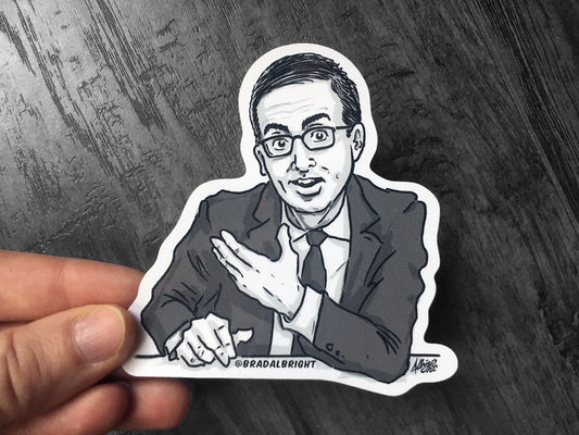 John Oliver Sticker - Hostus Mostus - Portrait Drawing Sticker Decal