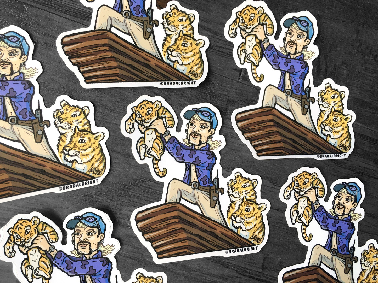 Joe Exotic: The Lion.. er.. Tiger King - Sticker Illustration - Water Resistant Decal