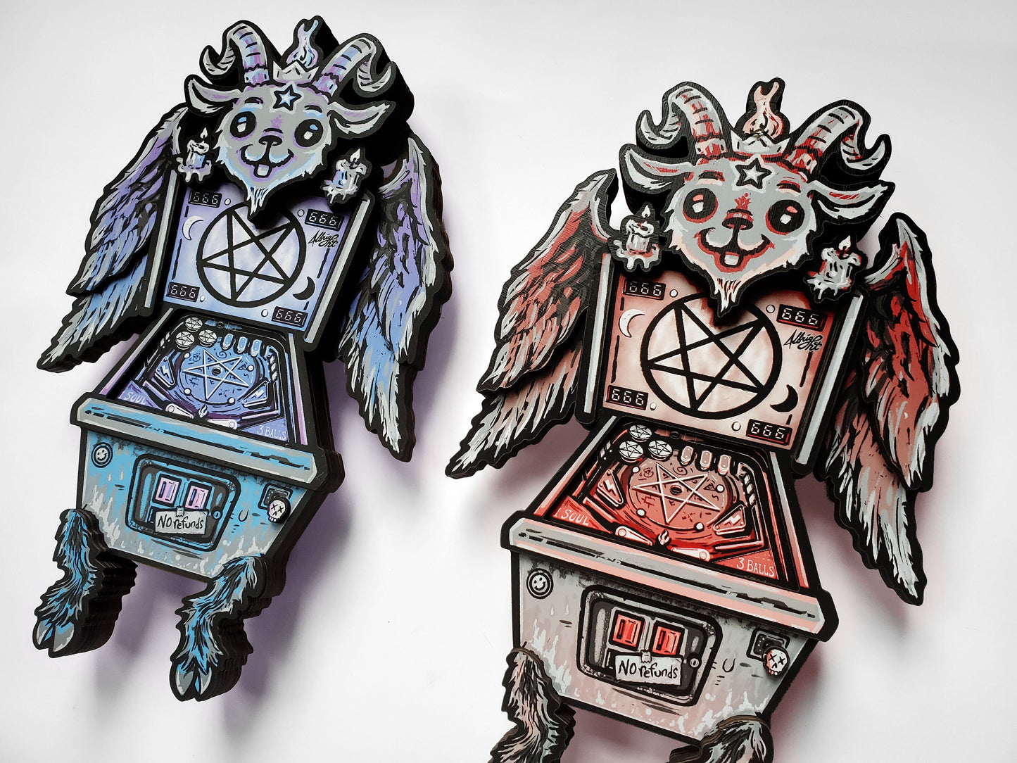 Cutest Damned Pinball - Baphomet Goat Devil Woodcut Wall Art