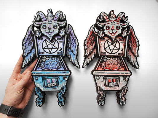 Cutest Damned Pinball - Baphomet Goat Devil Woodcut Wall Art