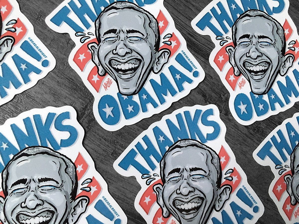 Thanks Obama! - Sticker Decals & Magnets