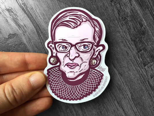 Notorious RBG Ruth Bader Ginsburg Portrait Sticker - Weather Resistant Decal
