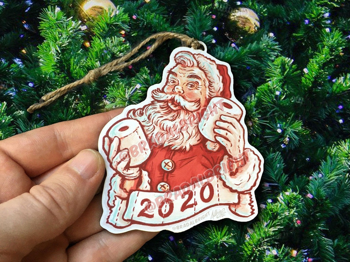 Toilet Paper Santa 2020 Sticker - Weatherproof Decal