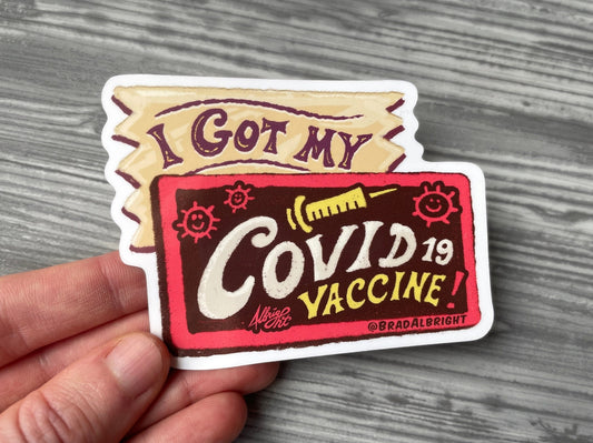 I Got My Covid Vaccine! - Golden Ticket - Stickers & Magnets - FREE Shipping