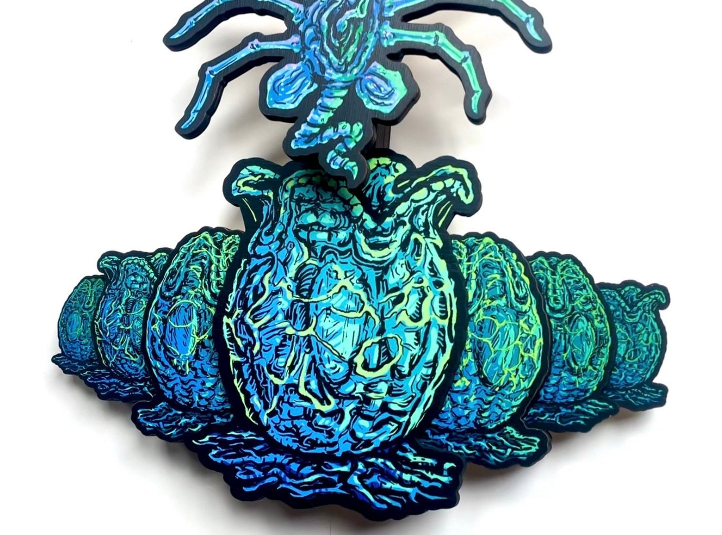 3D Alien Interactive Wall Wobbler - Dimensional Woodcut
