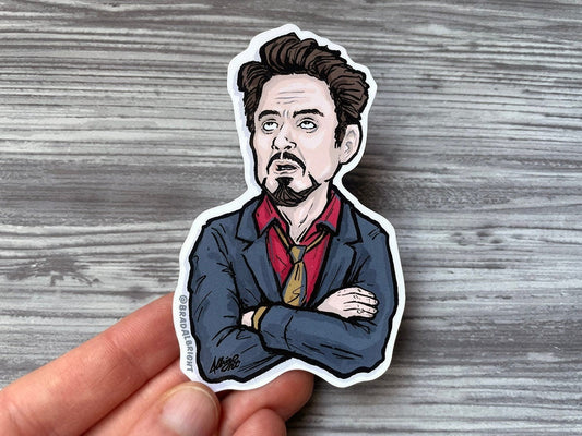 Tony Stark Eye Roll - Stickers & Magnets - Robert Downey Jr  RDJ Meme