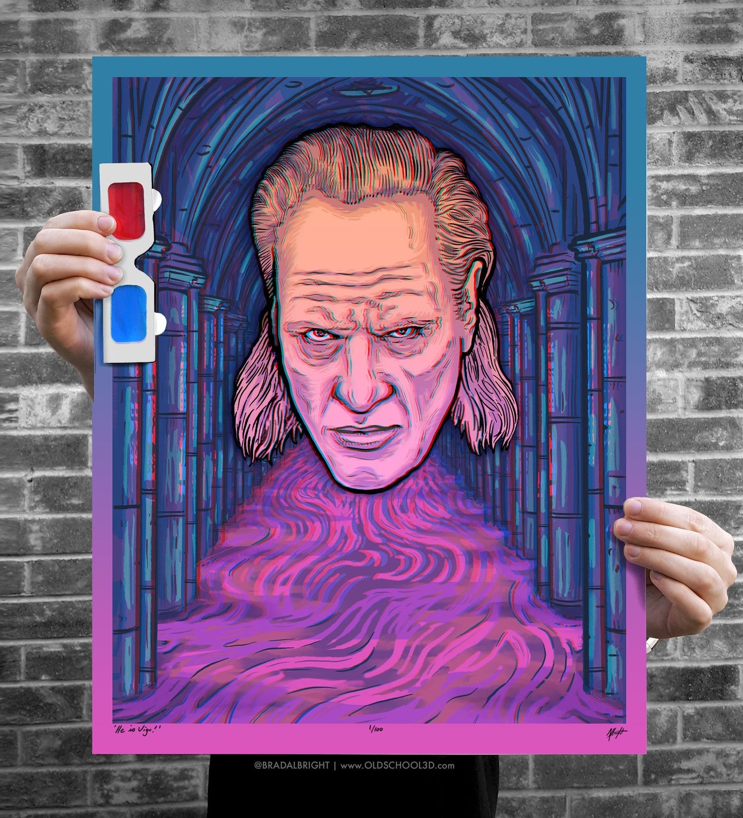 He Is Vigo! - 3D Poster - Ltd Edition Ghostbusters II Inspired Poster w/ 3D Glasses - Signed Archival Anaglyph Illustration Print
