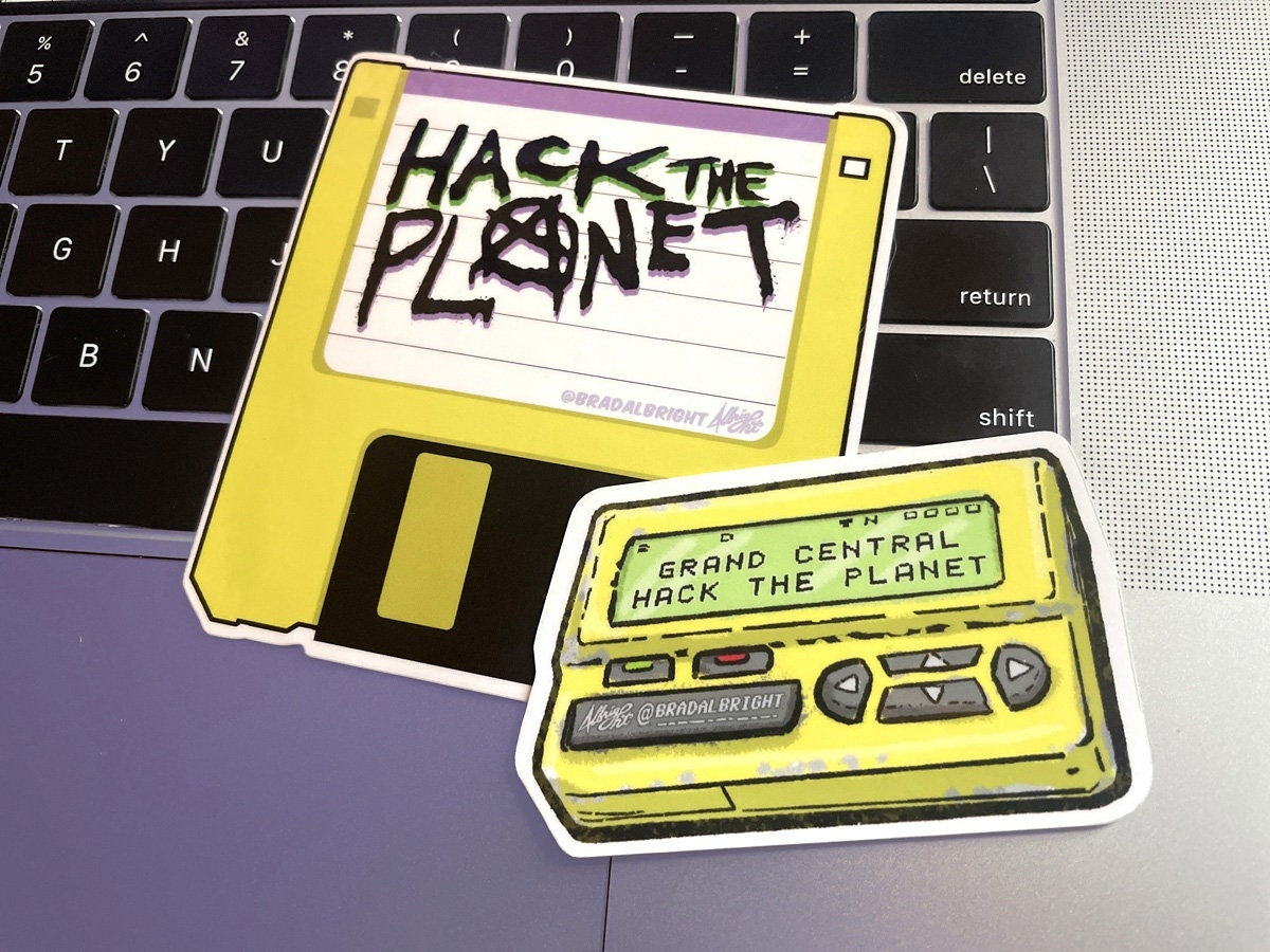 Hack The Planet Pager - Stickers & Magnets - Life Size Hackers Grand Central Beeper