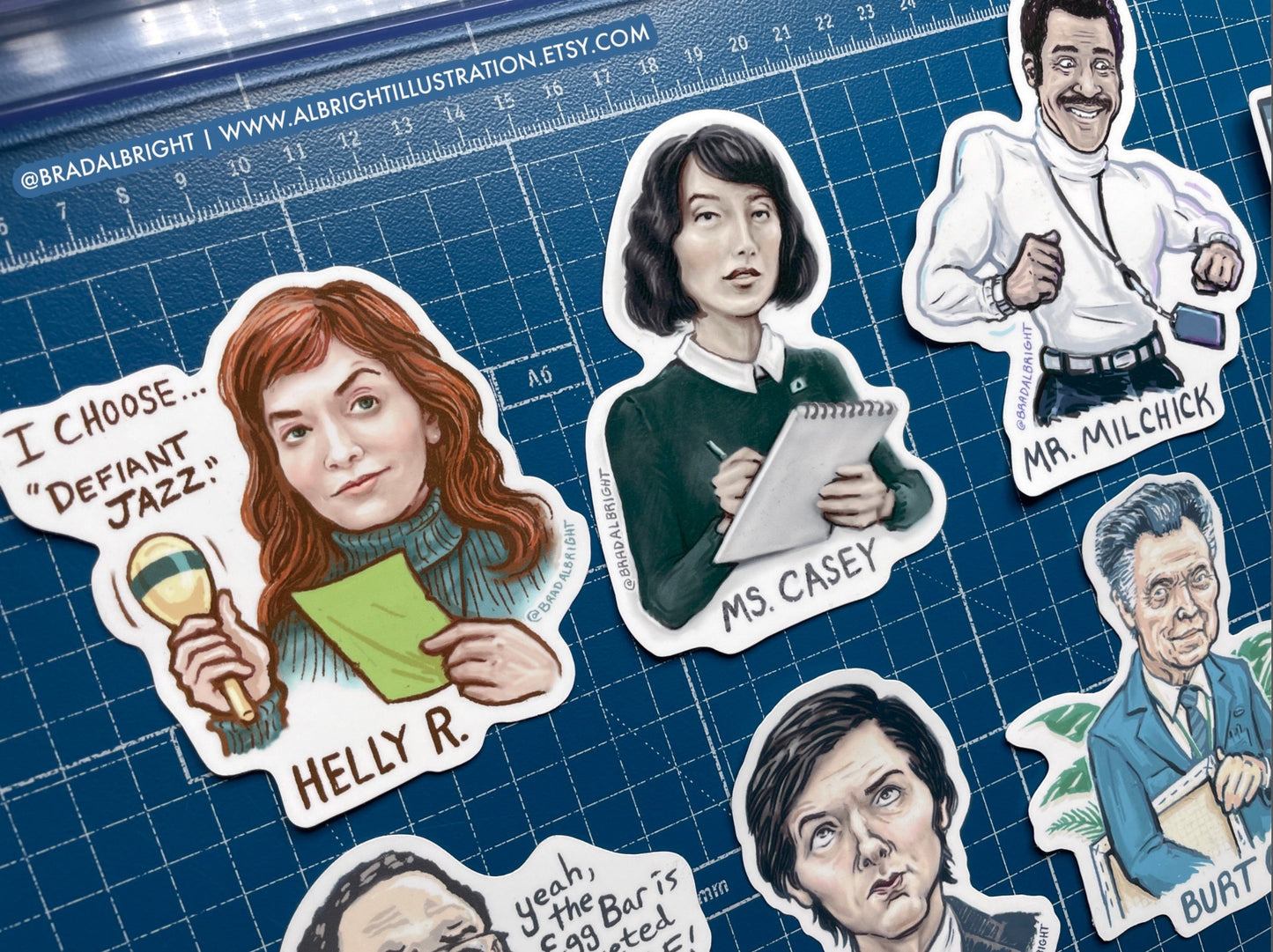 Severance Cast Portraits - Illustration Sticker Set - Waterproof Decals & Magnets