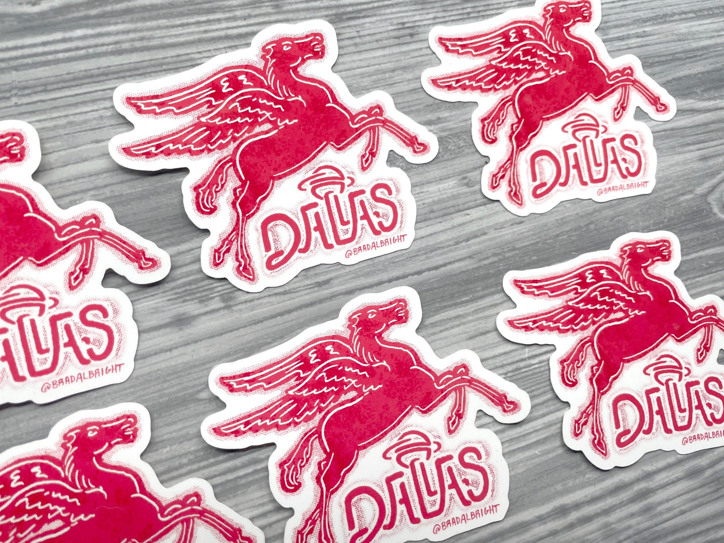 Dallas Pegasus - Sticker Illustration - Waterproof Decals & Flexible Magnets