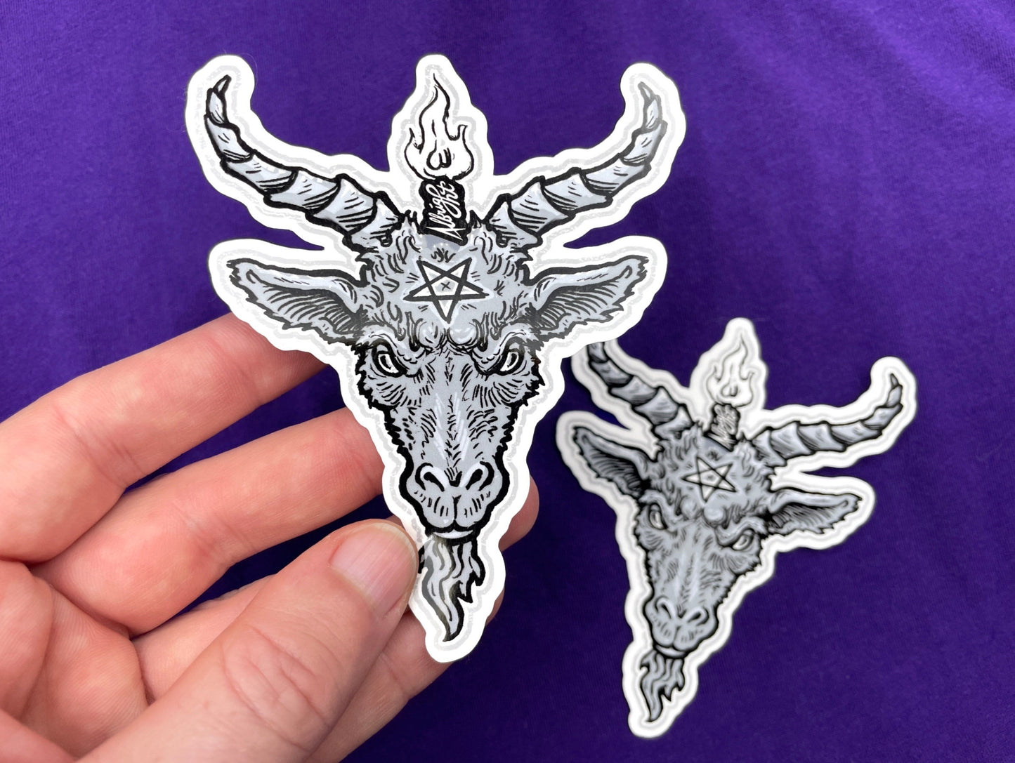 The Noble Baphomet - Humanism with Horns - Sticker Illustration - Waterproof Decals & Flexible Magnets