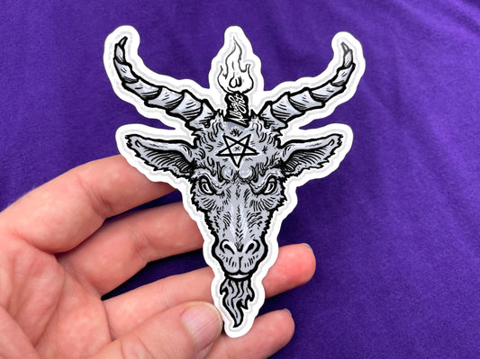 The Noble Baphomet - Humanism with Horns - Sticker Illustration - Waterproof Decals & Flexible Magnets