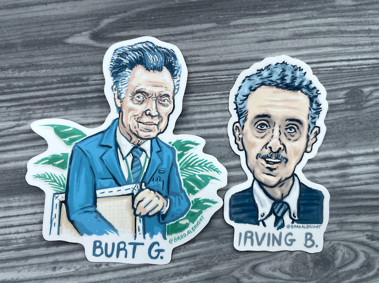 Burt G Severance Stickers - Christopher Walken Portrait Illustration - Waterproof Decals