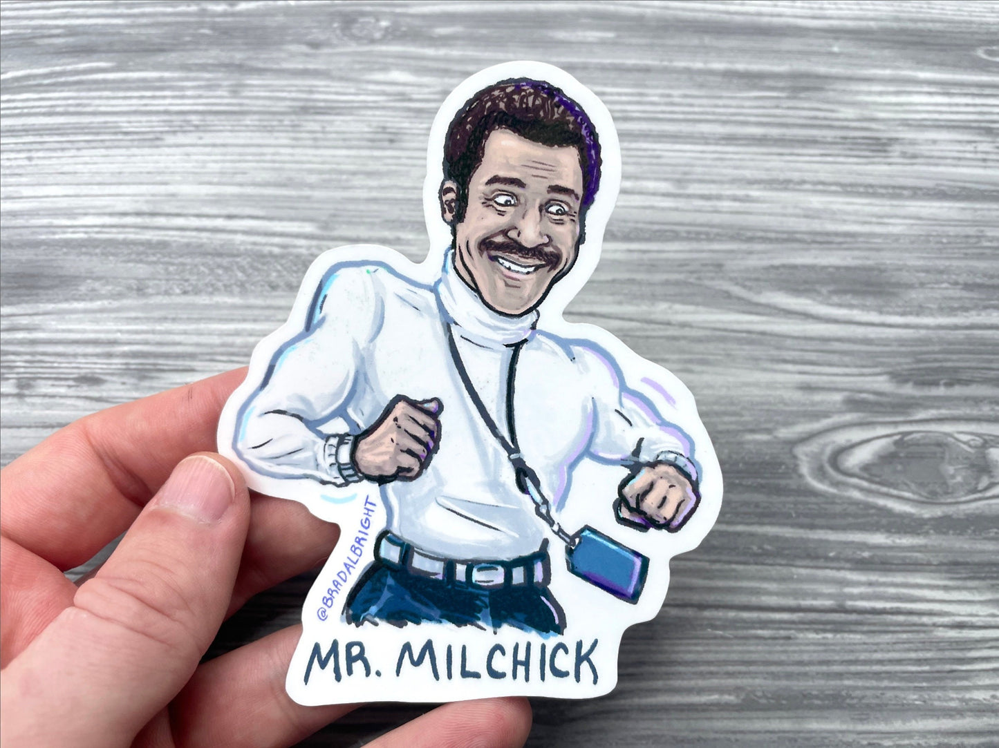 Mr Milchick Dancing - Severance Sticker Illustration - Waterproof Decals & Magnets