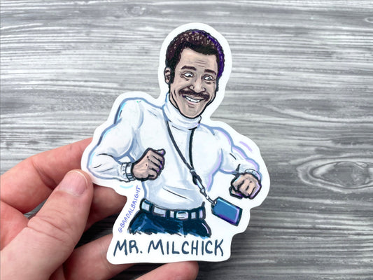 Mr Milchick Dancing - Severance Sticker Illustration - Waterproof Decals & Magnets