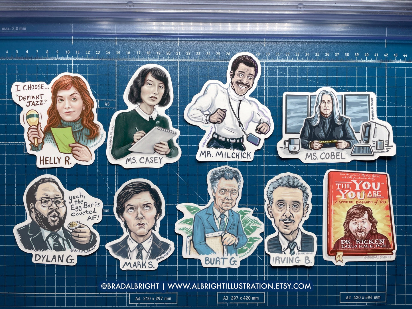 Severance Cast Portraits - Illustration Sticker Set - Waterproof Decals & Magnets