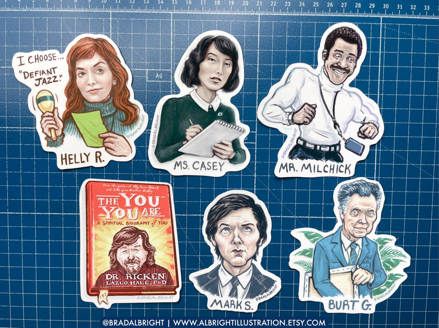 Severance Cast Portraits - Illustration Sticker Set - Waterproof Decals & Magnets