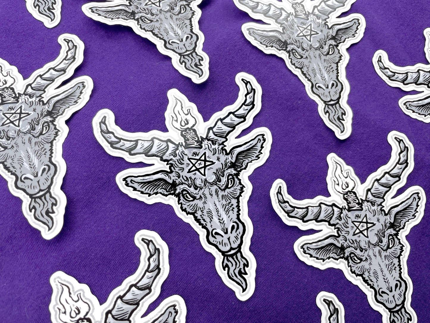 The Noble Baphomet - Humanism with Horns - Sticker Illustration - Waterproof Decals & Flexible Magnets