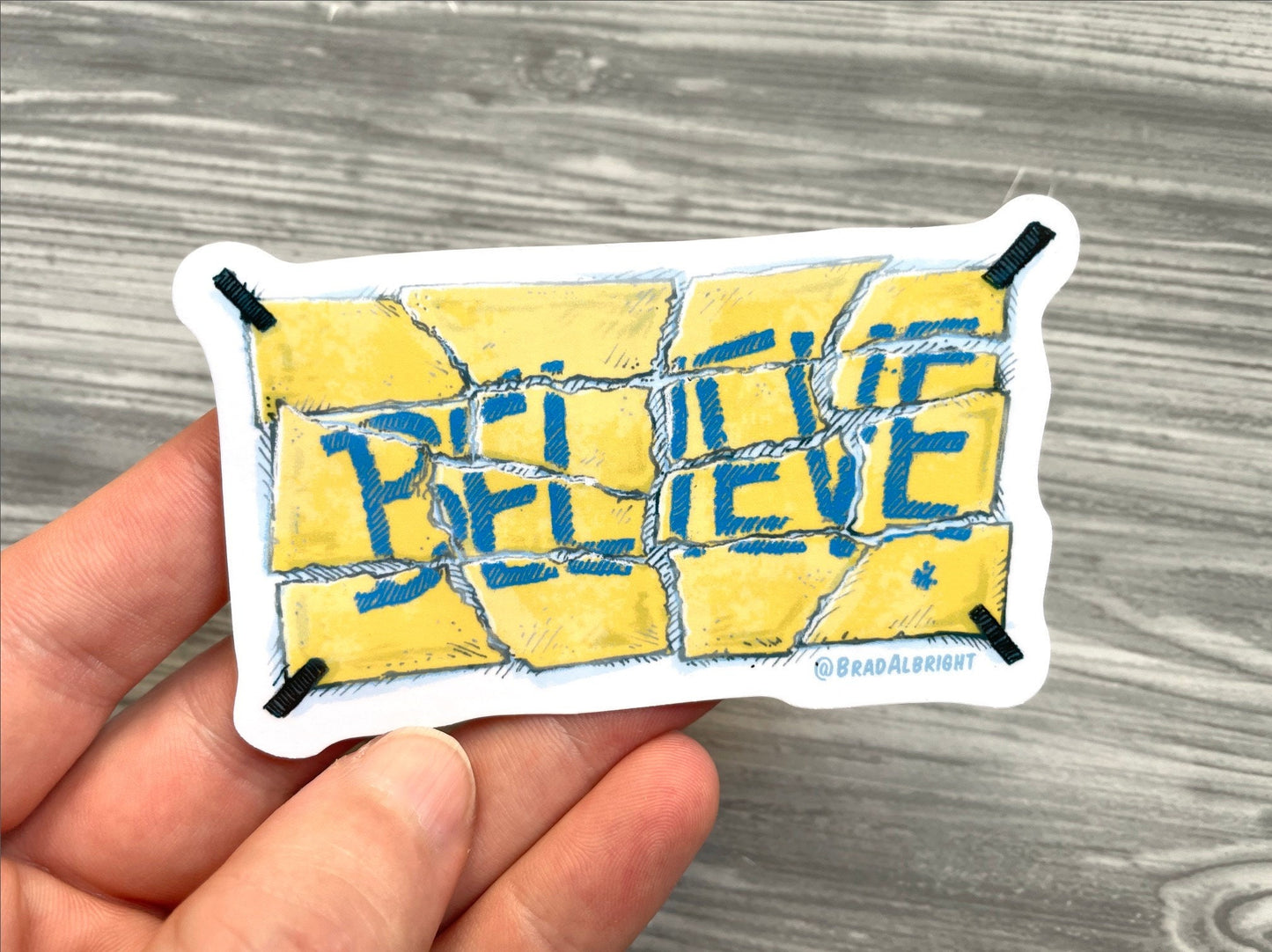 Ted Lasso Torn Up & Reassembled Believe Sign - Magnets and Waterproof Stickers
