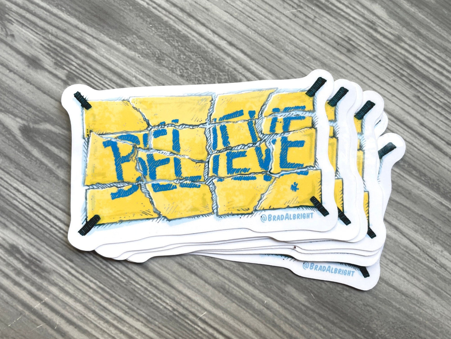 Ted Lasso Torn Up & Reassembled Believe Sign - Magnets and Waterproof Stickers