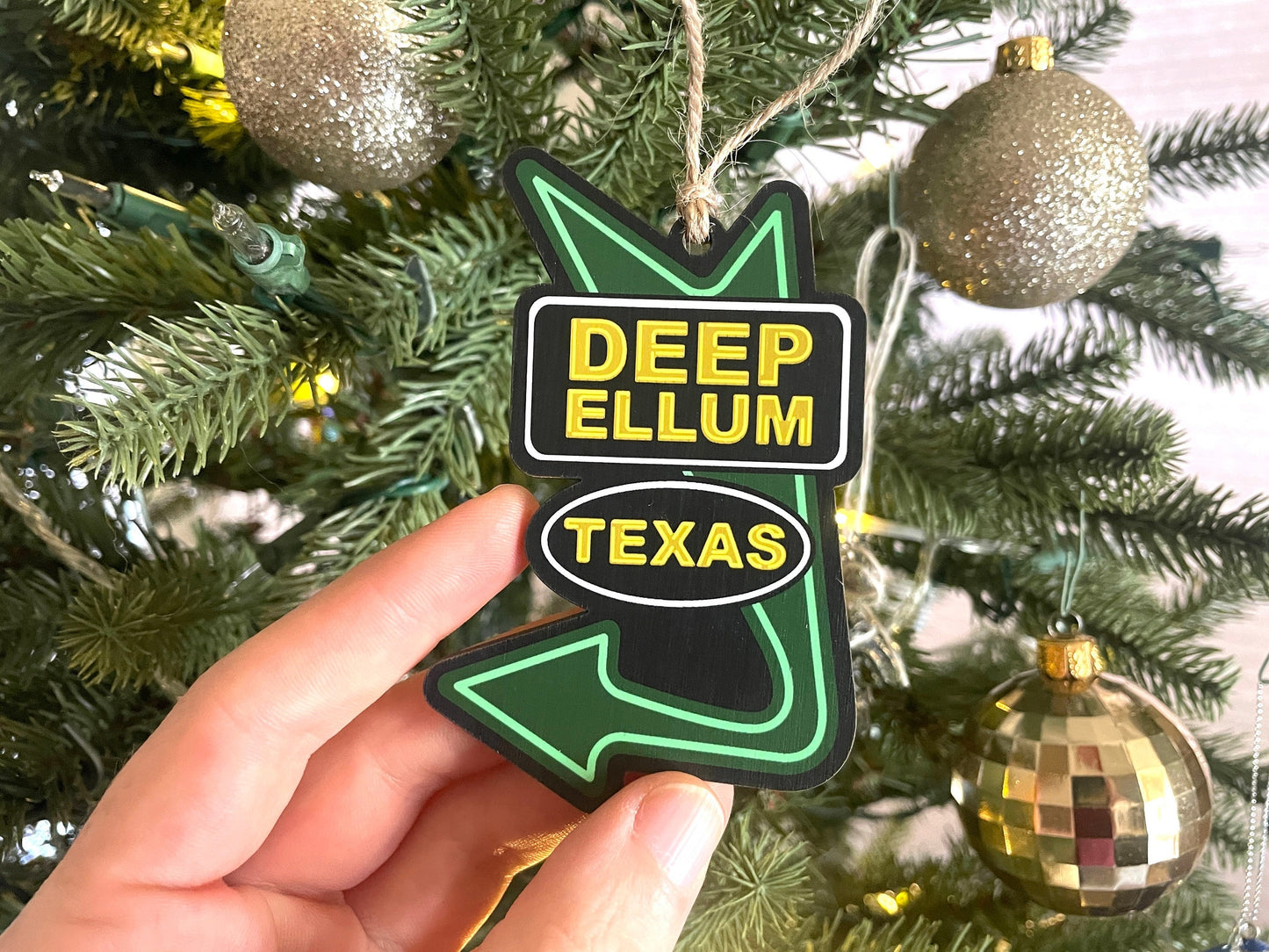 Deep Ellum Ornament - Dallas Texas Deep Ellum Sign Christmas Decor