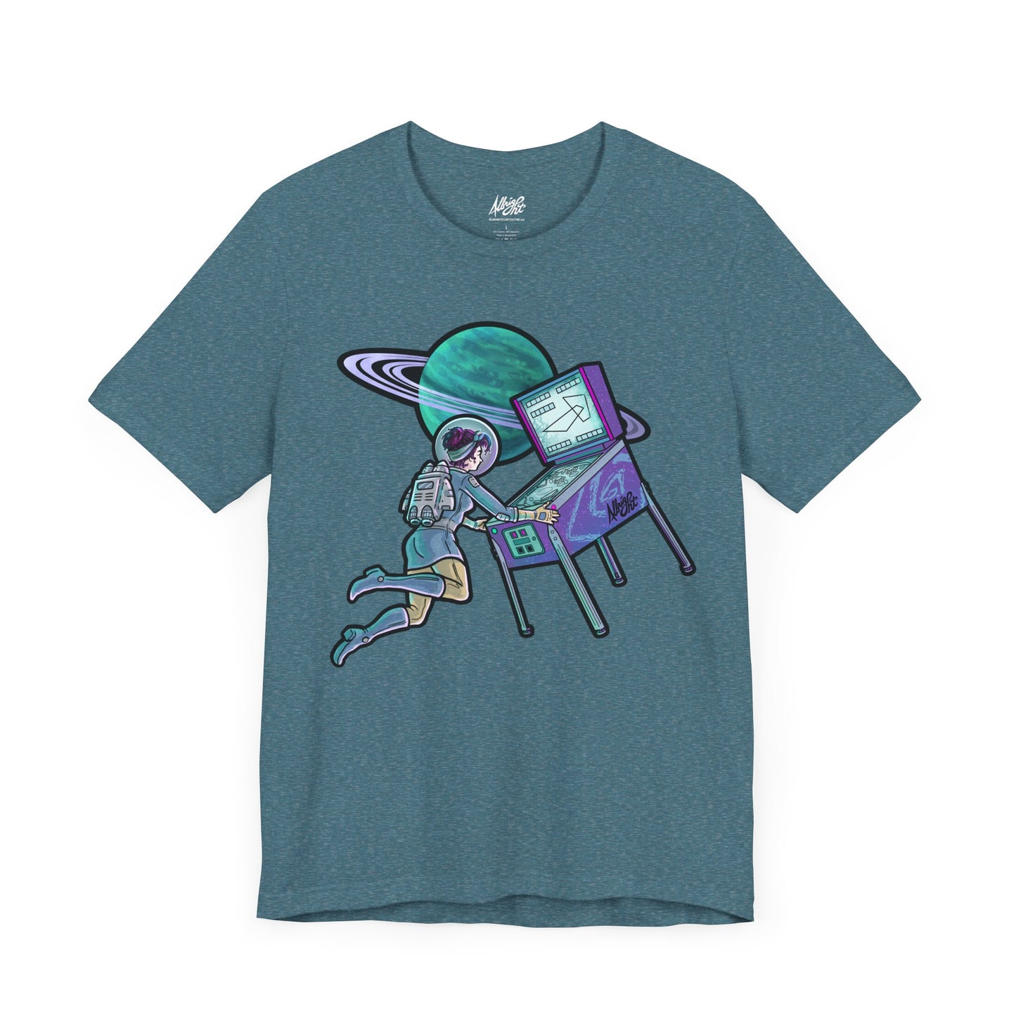 Space Girl Pinball - Premium Bella+Canvas Jersey Short Sleeve Tee