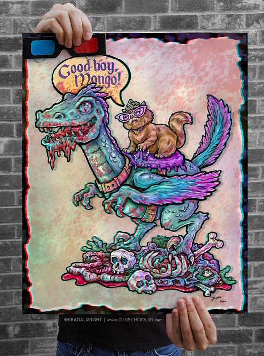 Princess Donut and Mongo - 3D Poster with Glasses